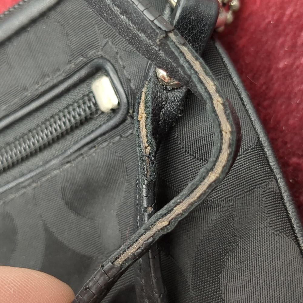 Coach Nylon With Leather Trim Wristlet - Picture 6 of 9